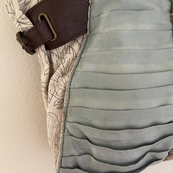 $178! Jasper & Jeera Silk, Leather & Canvas Tote Bag in Pristine Condition - Picture 5 of 13